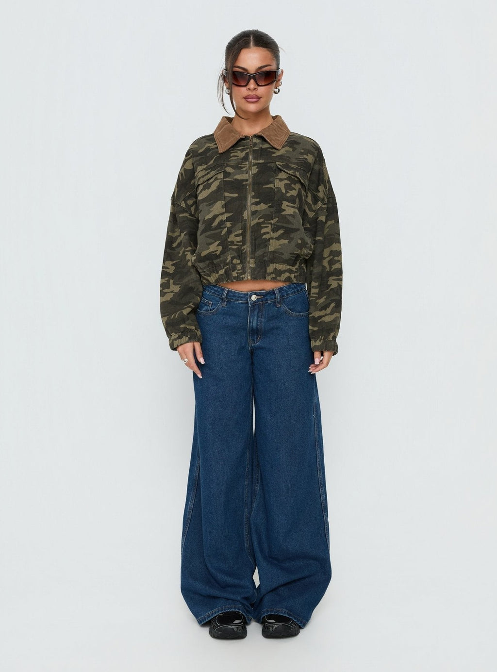 Oversized Bomber Jacket Camo