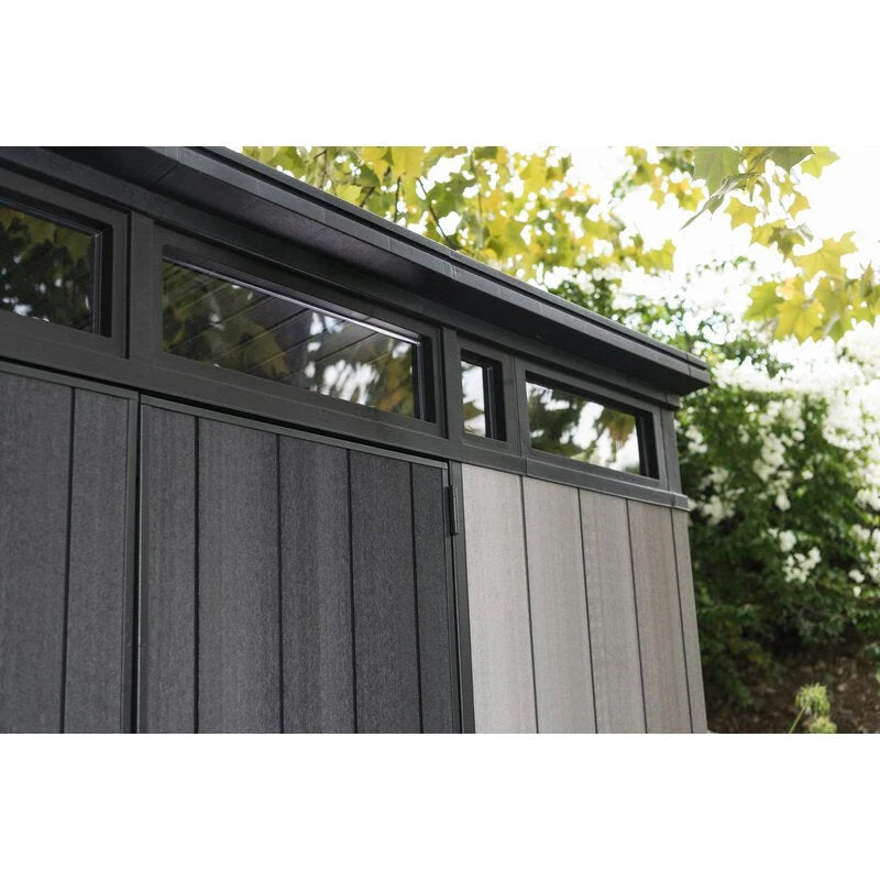 Artisan Plastic Storage Shed 9 ft W x 7.5 ft D Grey & Black - Artisan 97