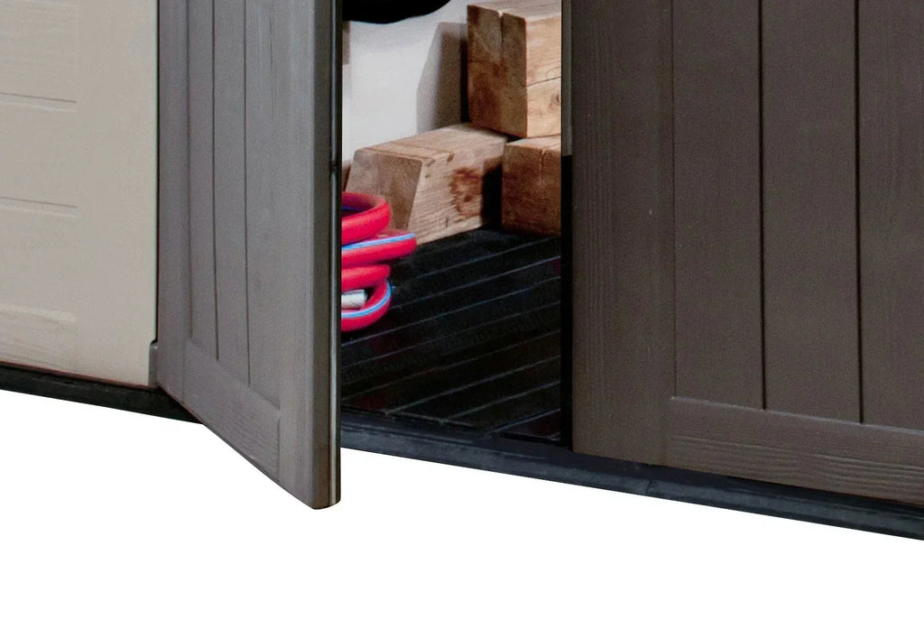 Keter Resin Outdoor Storage Shed, 8 x 11 Foot, 550 Cu. Ft., Taupe
