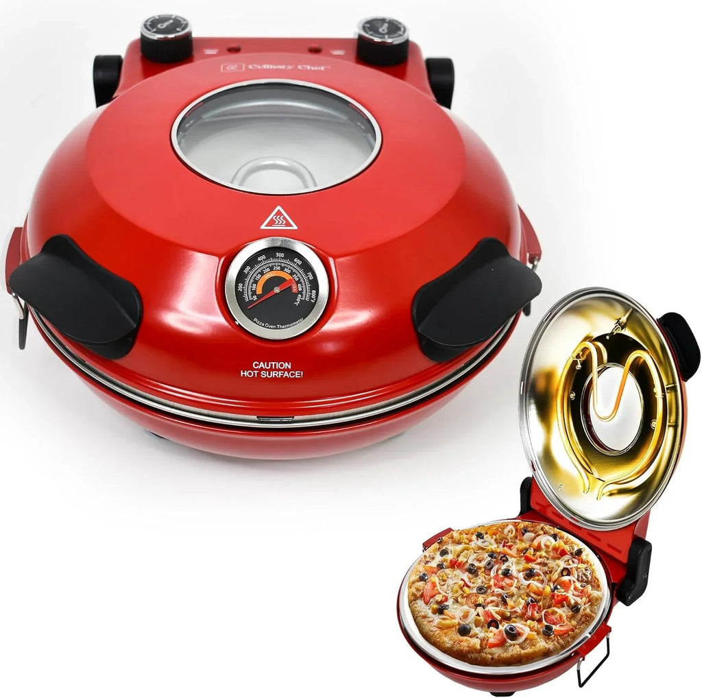 Electric Pizza Oven With Ceramic Stone, 1200W, 12 in Capacity - CCPP1200