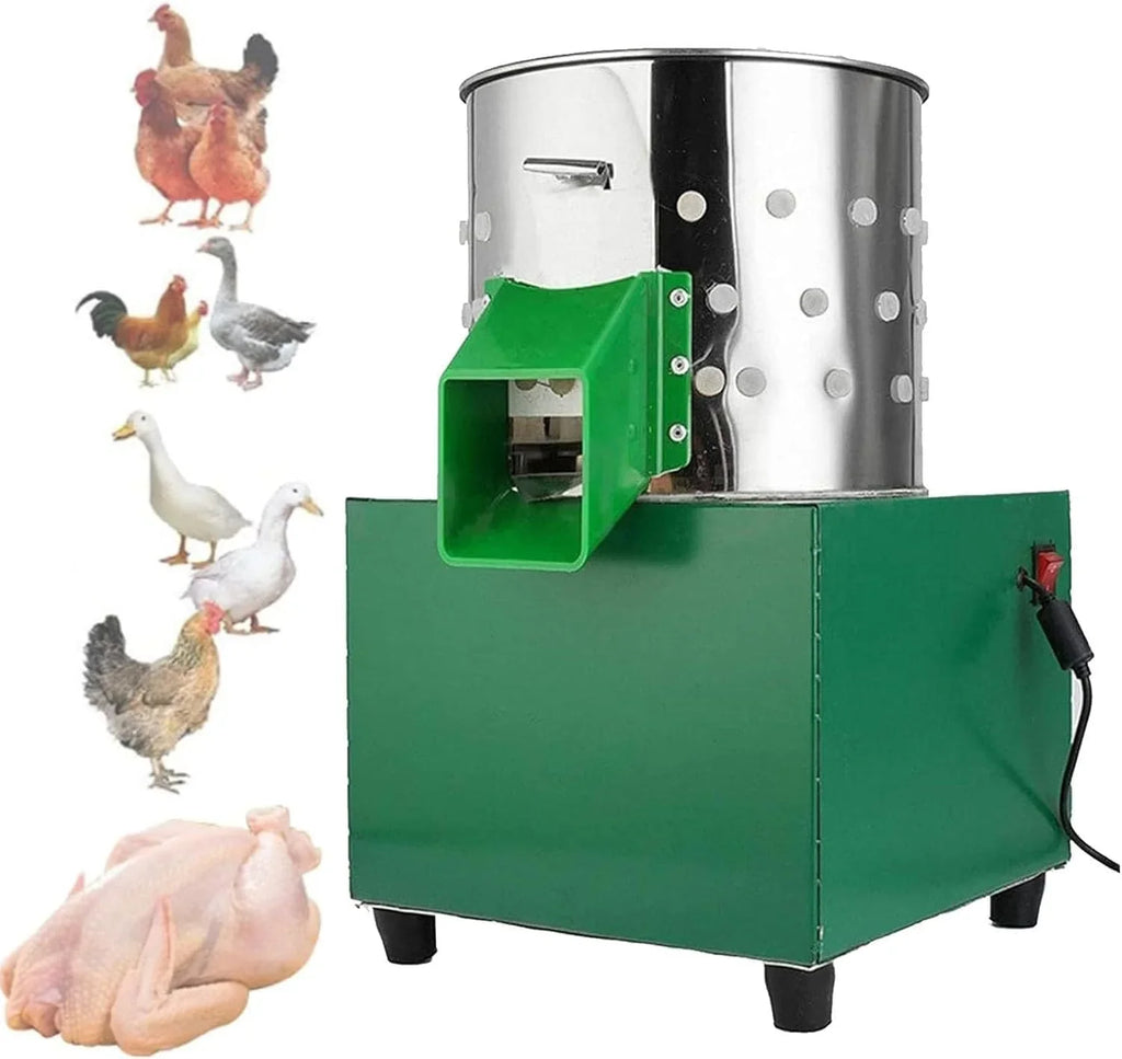 Chicken Plucker Poultry De-Featherer, 110 Rubber Fingers, 60W, Stainless Steel - Type 25