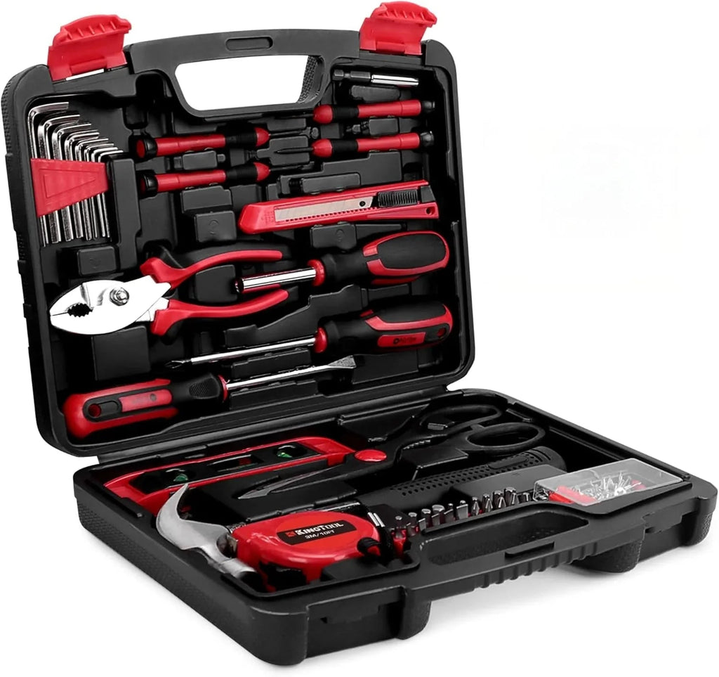 KINGTOOL 286-Piece Home Auto Repair Tool Set With Rolling Tool Box And 21V Max Cordless Power Drill