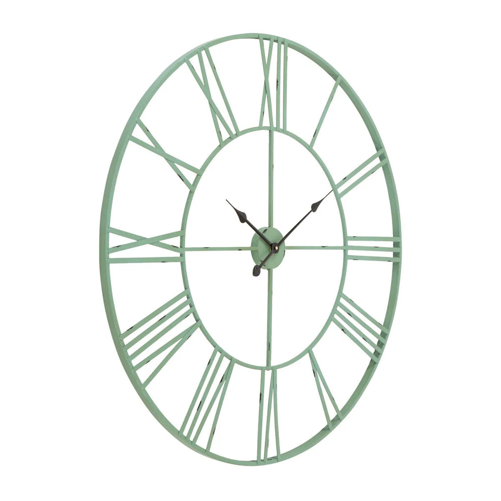 Round Metal Open-Frame Wall Clock