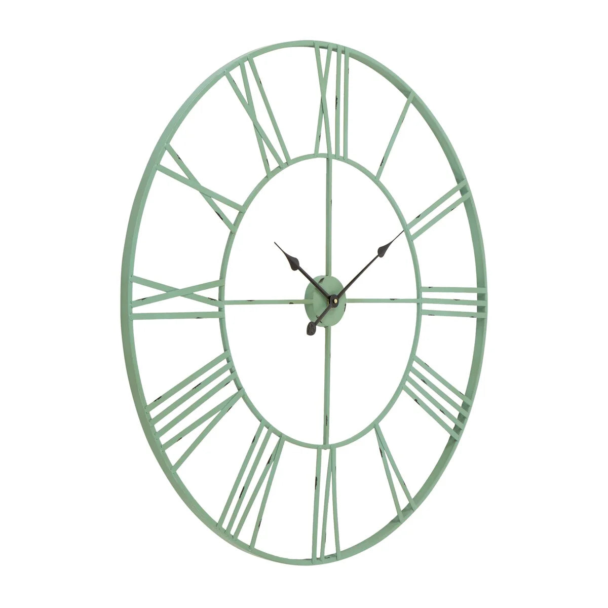 Round Metal Open-Frame Wall Clock
