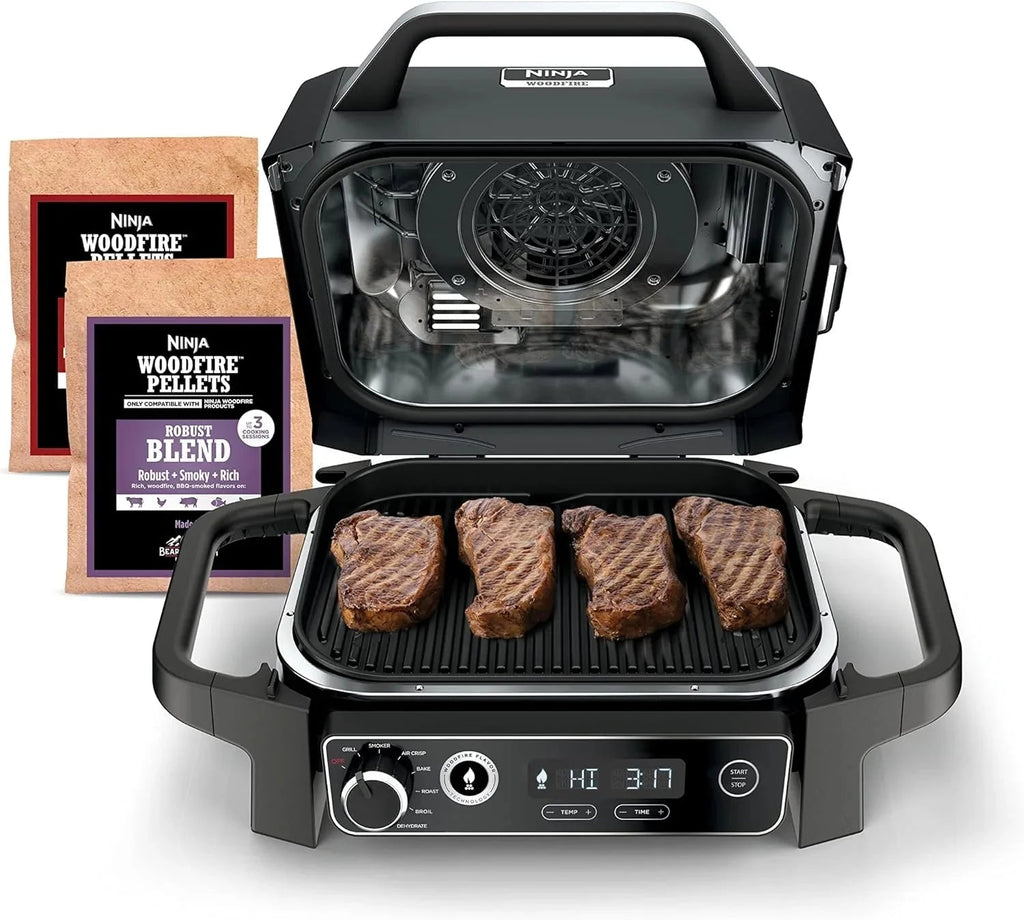 Ninja 7-in-1 Portable Electric Outdoor Grill And Smoker With Thermometer, Grey - OG751BRN