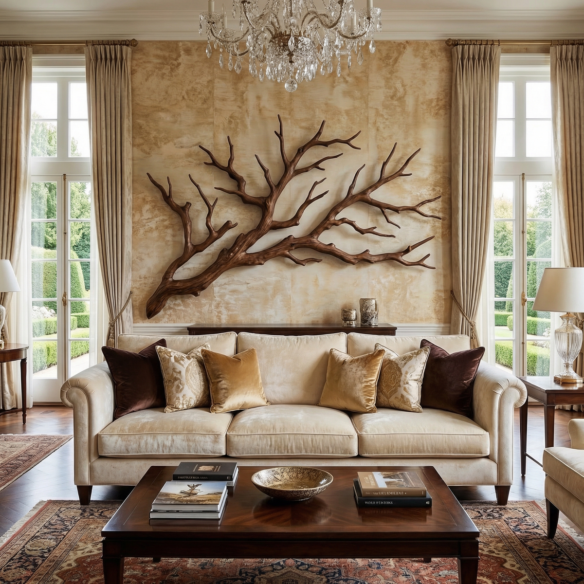Tree Root Wall Art, Rustic Wooden Sculpture Above Bed Headboard