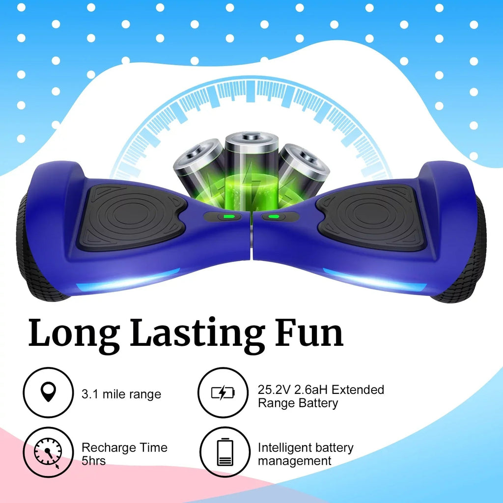 GOTRAX Hoverboard, 200W Motor, 6.5 inch LED Wheels, Blue - FX3