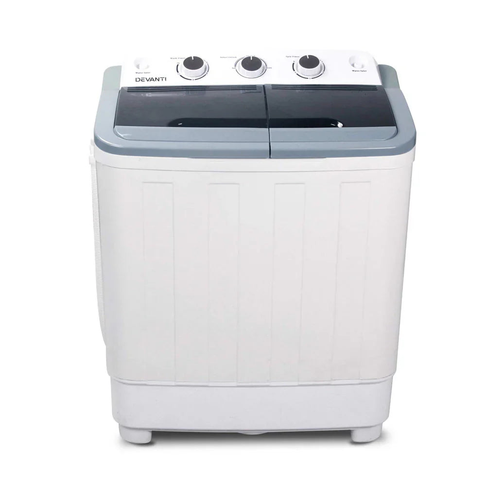 Devanti Twin Tub Portable Washing Machine 5KG - White