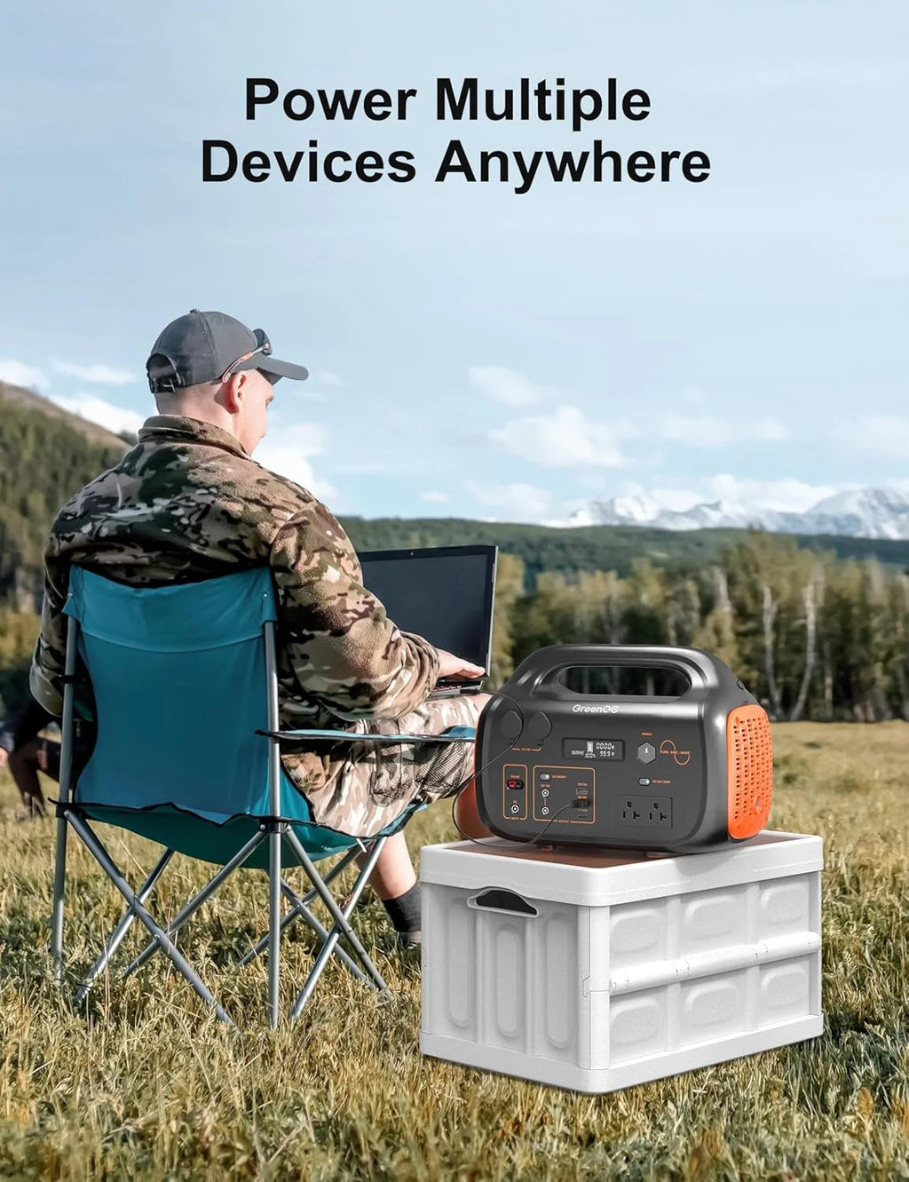 GreenOE Portable Power Station 1000W 1024Wh With 100W Solar Panel