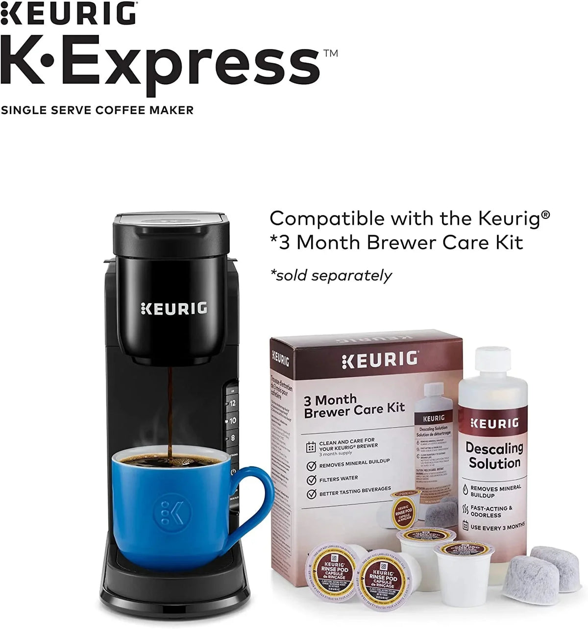 Keurig Single Serve K-Cup Pod Coffee Maker, Black - K-Express