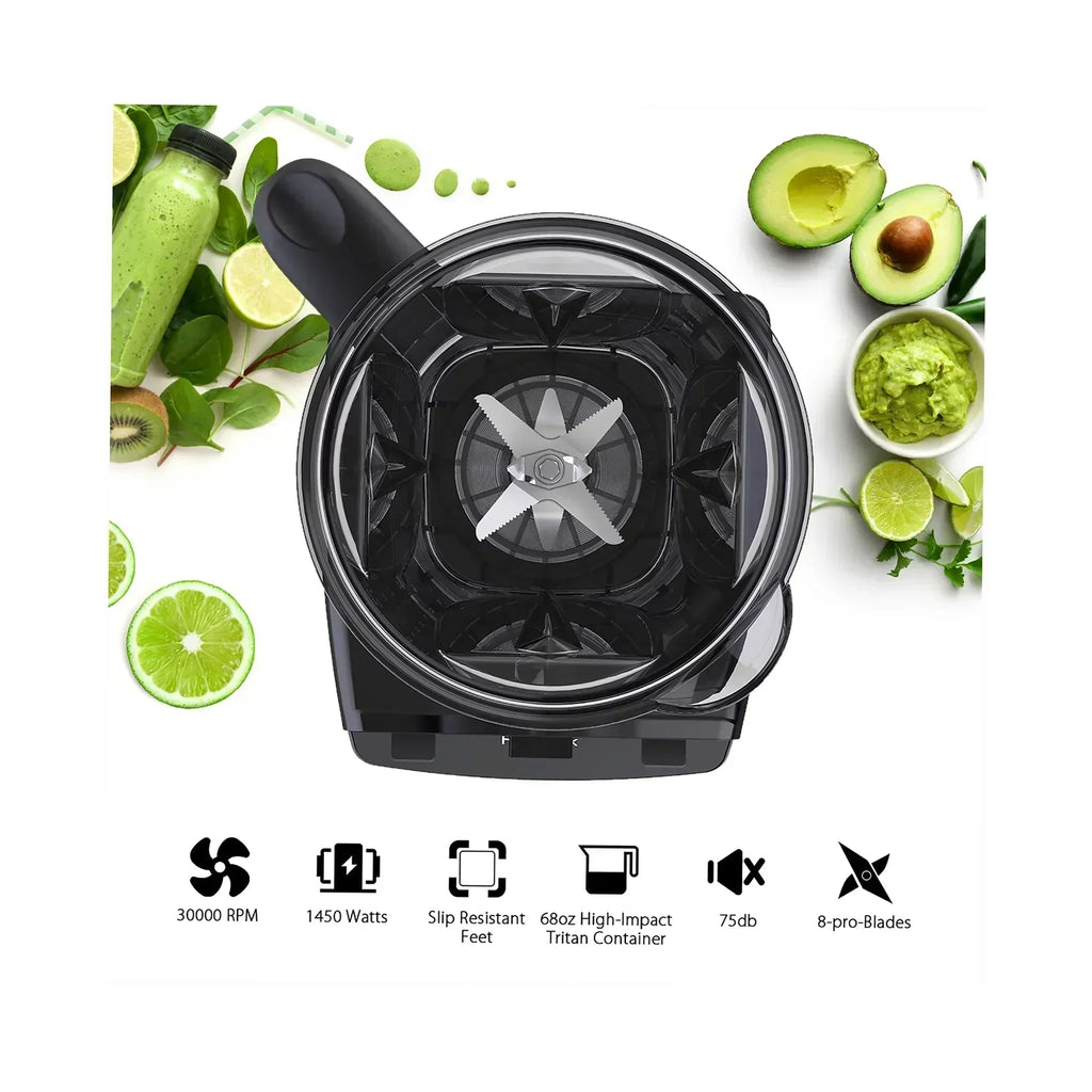 Professional Blender With 1450W Motor And 68 oz Dishwasher-Safe Pitcher - Black