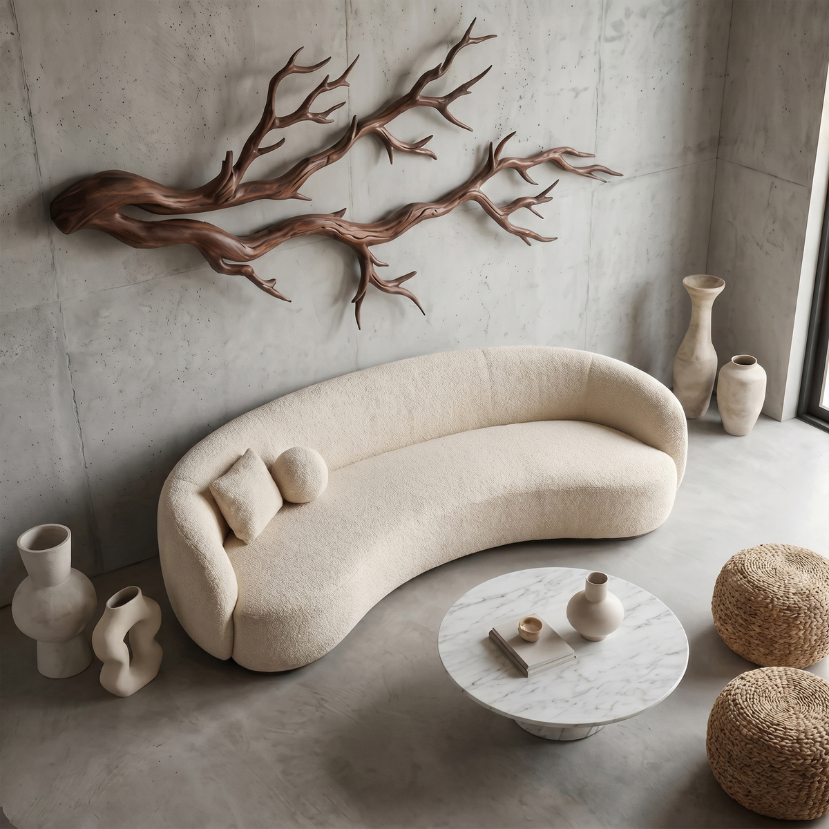 Wood Wall Sculpture, Twisted Tree Root Organic Modern Wall Art