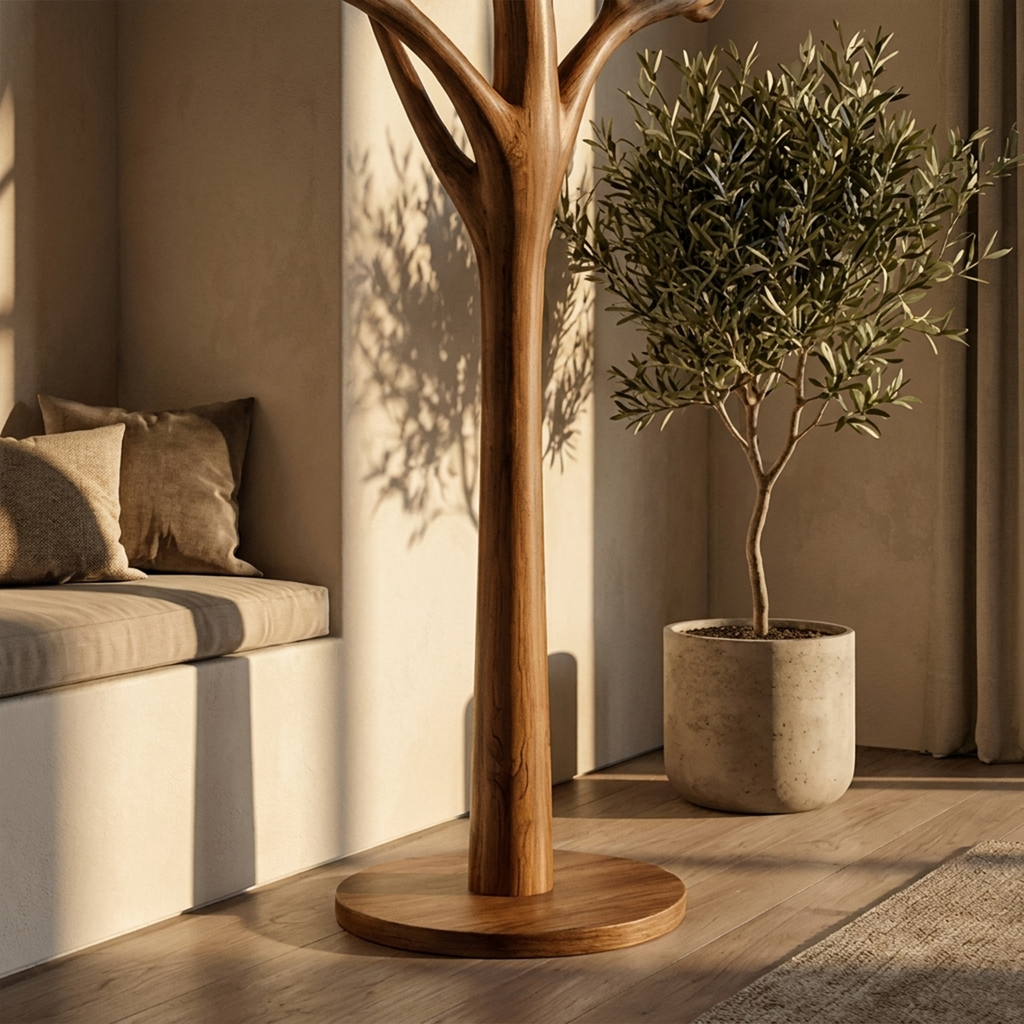 Tree Coat Stand, Rustic Driftwood Branch Coat Rack for Mudroom