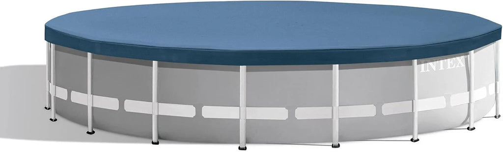 Prism Frame Above Ground Round Pool, 18-Foot x 48-Inch, Gray - With Pump, Cover, And Ladder