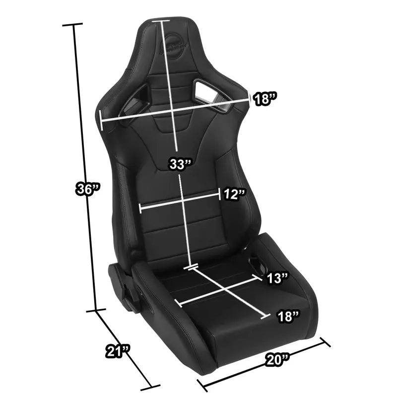 NRG Innovations Reclining Racing Seats Pair, PVC Leather, Carbon Fiber Pattern, With Sliders