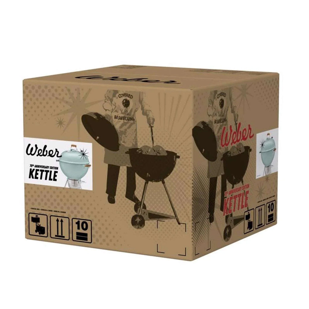 Weber 22-inch 70th Anniversary Charcoal Kettle Grill, Rock N Roll Blue