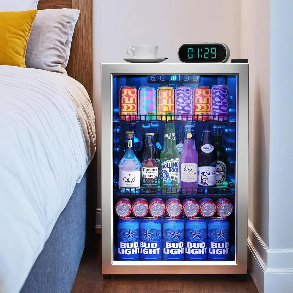 120 Can Freestanding Beverage Refrigerator Cooler, 3.2 Cu.Ft, Black