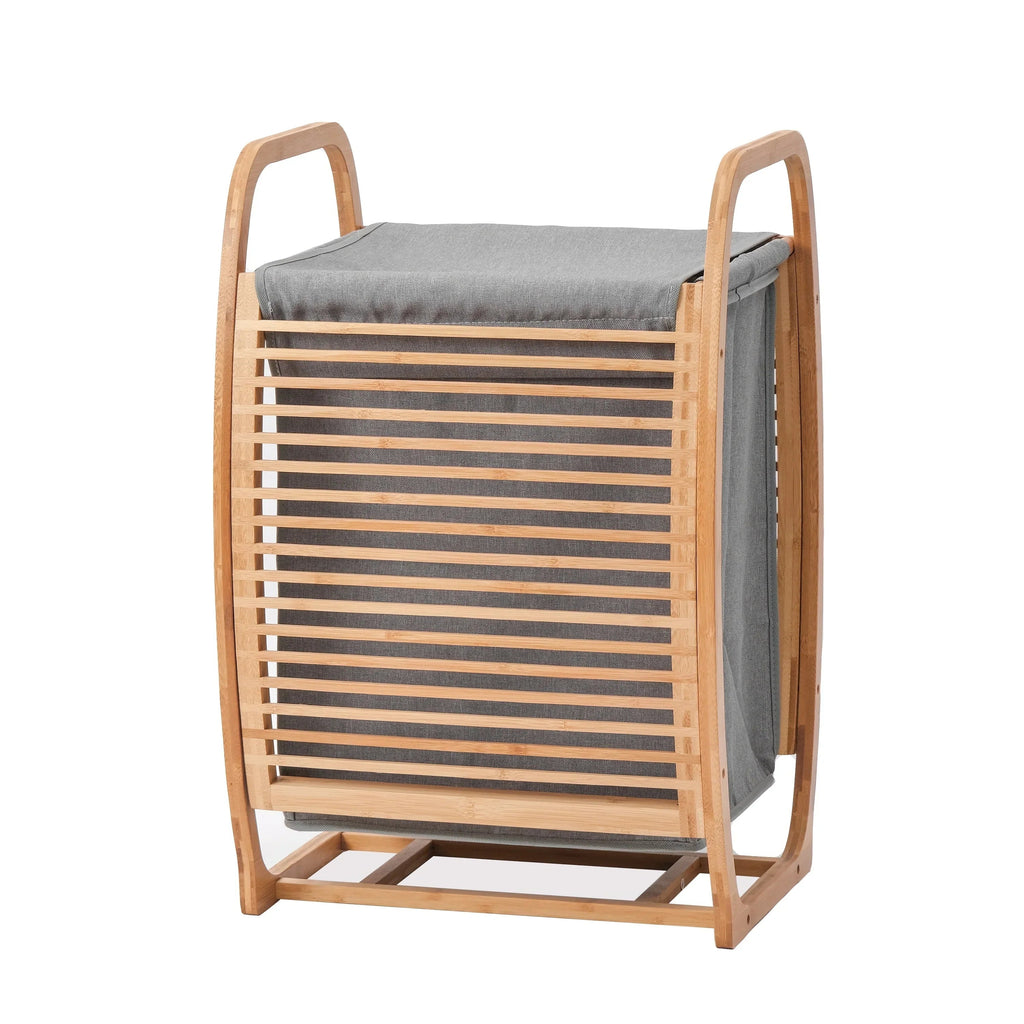 Proman Products Cambridge Bamboo Laundry Hamper With Lid And Handles, Natural, 16 W x 14 D x 24 H