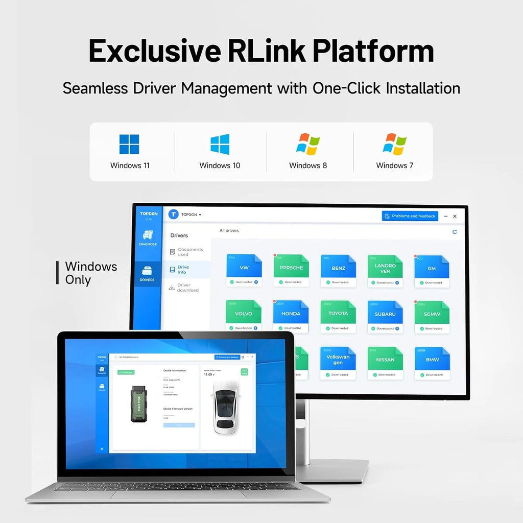 TOPDON RLink J2534 Pass-Thru Programmer OEM Diagnostic Tool - RLink J2534