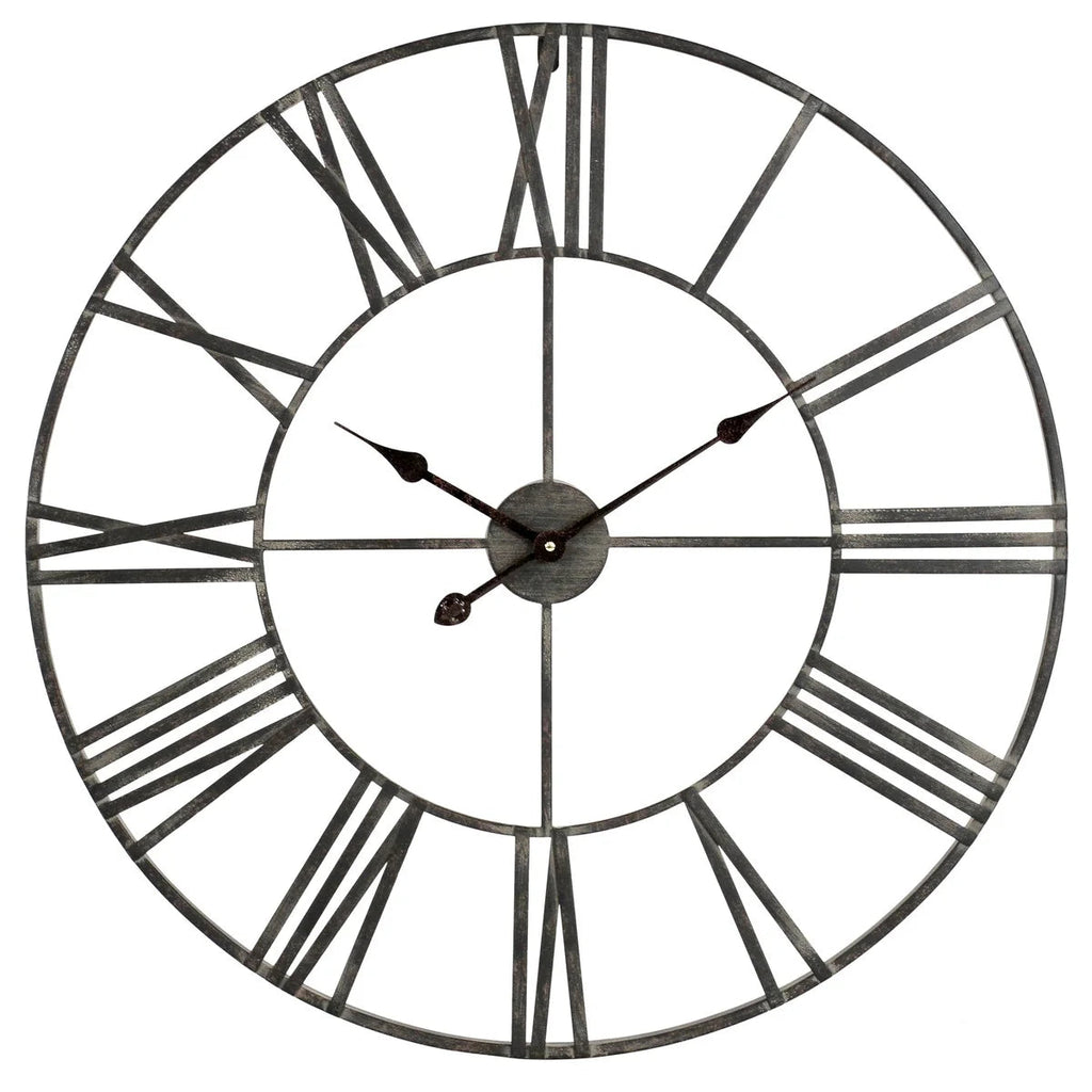 Round Metal Open-Frame Wall Clock