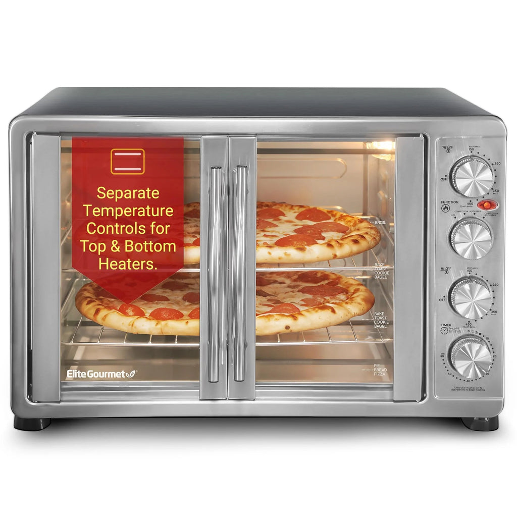 Elite Gourmet 47.5Qt 18-Slice Convection Oven - 4-Control Knobs