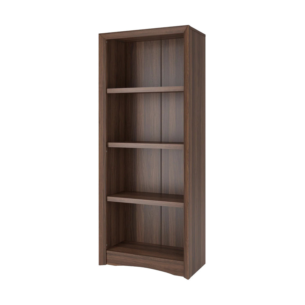 CorLiving Quadra Brown Engineered Wood Tall Adjustable 4-Shelf Vertical Bookcase