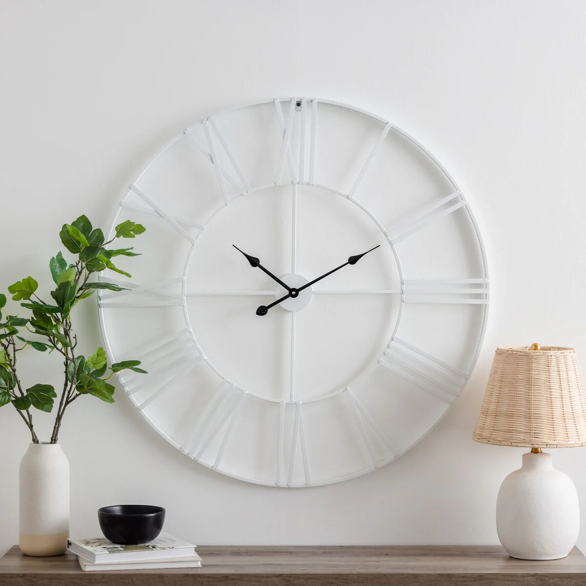 Round Metal Open-Frame Wall Clock