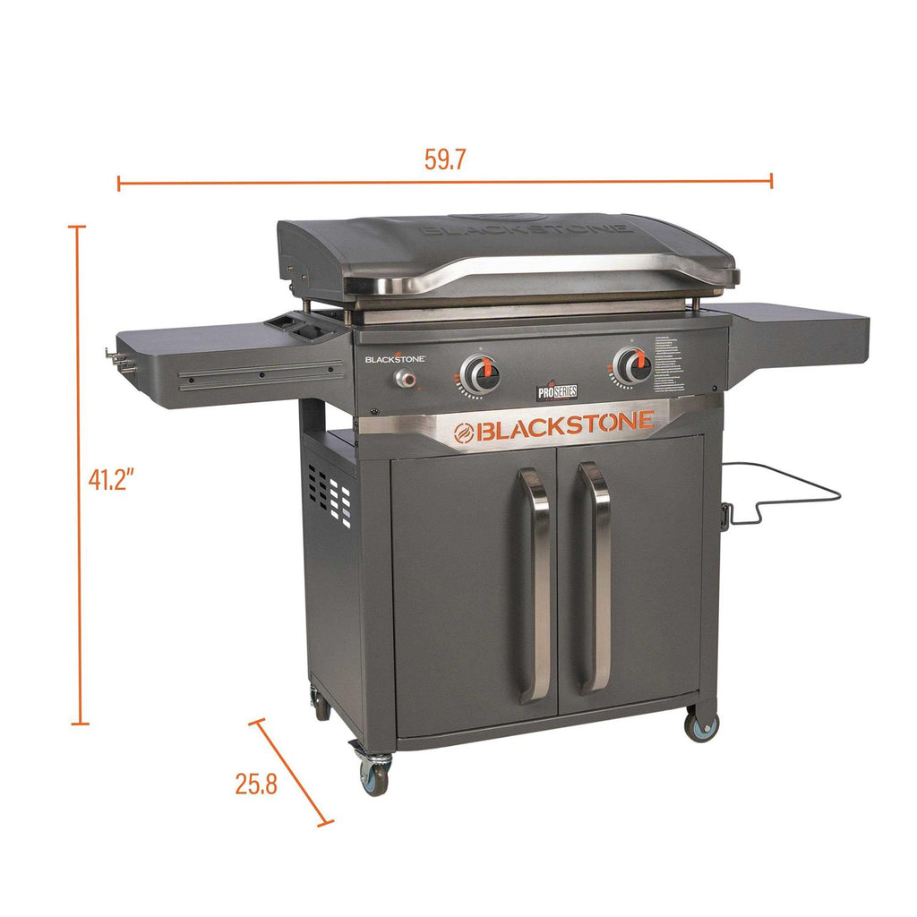 Blackstone ProSeries 2 Burner 28 inch Outdoor Cabinet Griddle With Hood