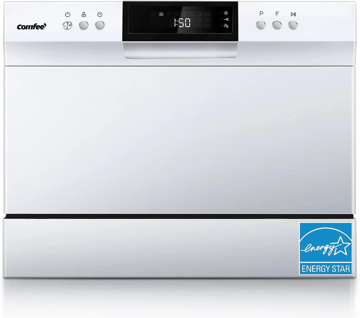 COMFEE' Countertop Dishwasher, 6 Place Settings, 8 Programs, Whole Black - CDC22P1BBB