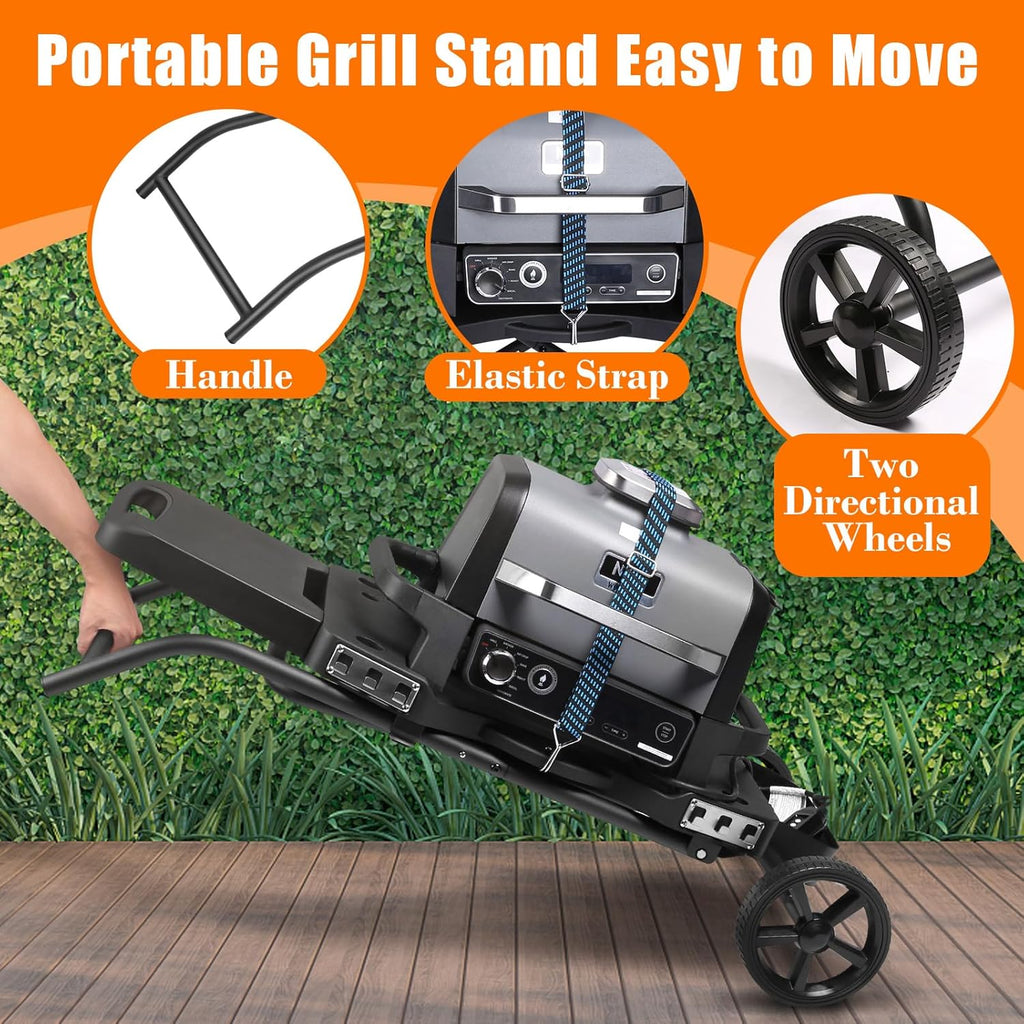 GRILL FORCE Collapsible Grill Stand For Ninja Woodfire Grill, Traeger, Pit Boss, And 22in Blackstone Griddle