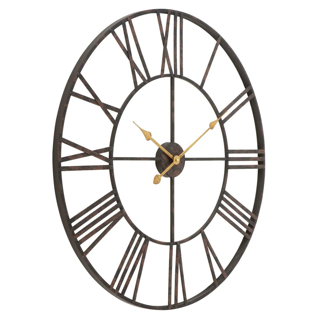 Round Metal Open-Frame Wall Clock