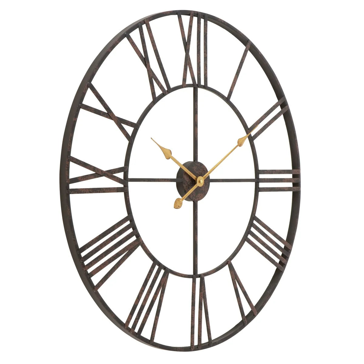 Round Metal Open-Frame Wall Clock