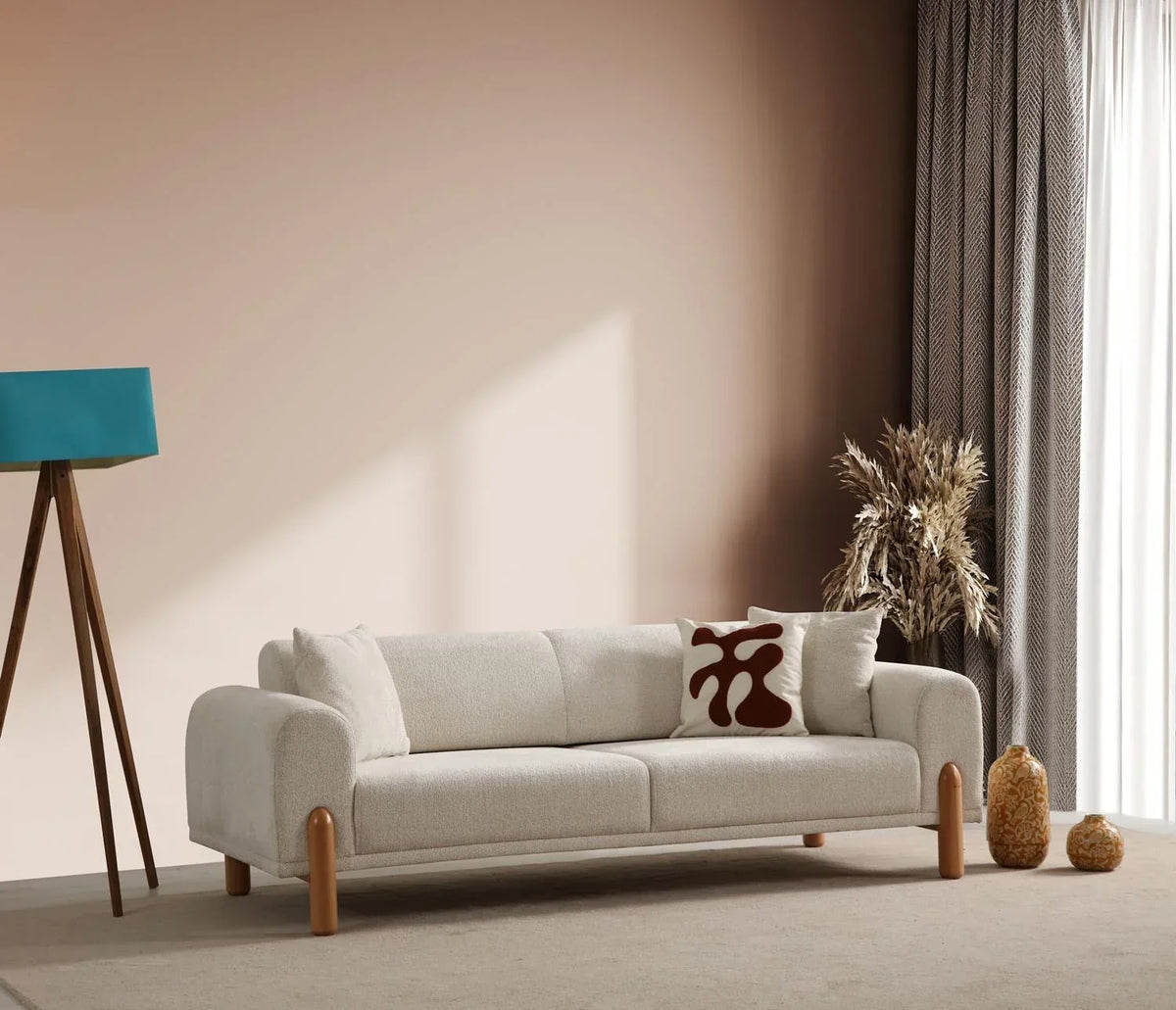 Atelier Del Sofa 3-Seater Sofa Bed, Cream, 228 cm x 88 cm x 75 cm - Lyke