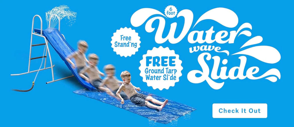 XDP RECREATION Water Wave Slide, 6 Foot, Blue, Built-In Adjustable Sprinkler