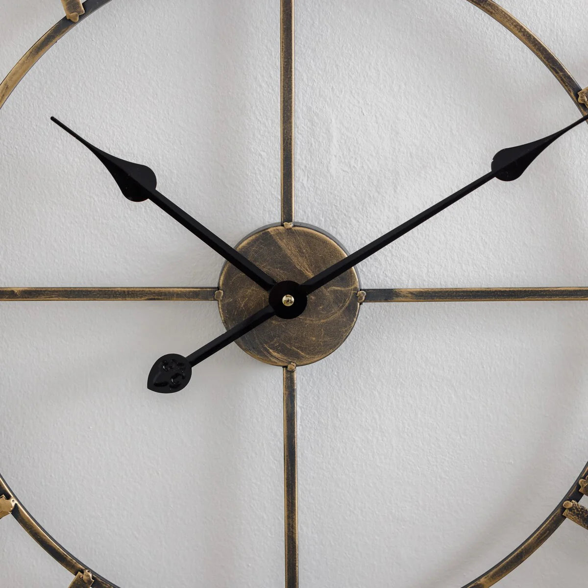 Round Metal Open-Frame Wall Clock