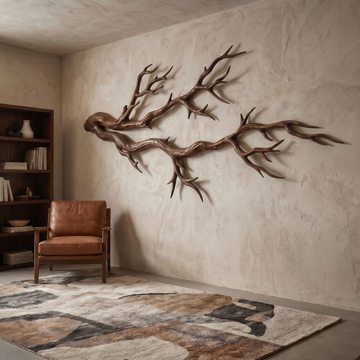 Wood Wall Sculpture, Twisted Tree Root Organic Modern Wall Art