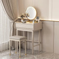 Makeup Vanity Desk With Drawers, Detachable Mirror, Makeup Box And Cushioned Stool - 50x40x79cm