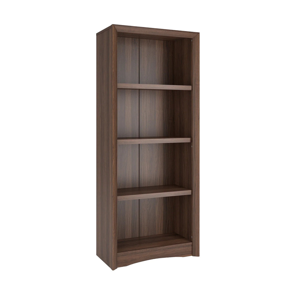 CorLiving Quadra Brown Engineered Wood Tall Adjustable 4-Shelf Vertical Bookcase