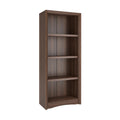 CorLiving Quadra Brown Engineered Wood Tall Adjustable 4-Shelf Vertical Bookcase