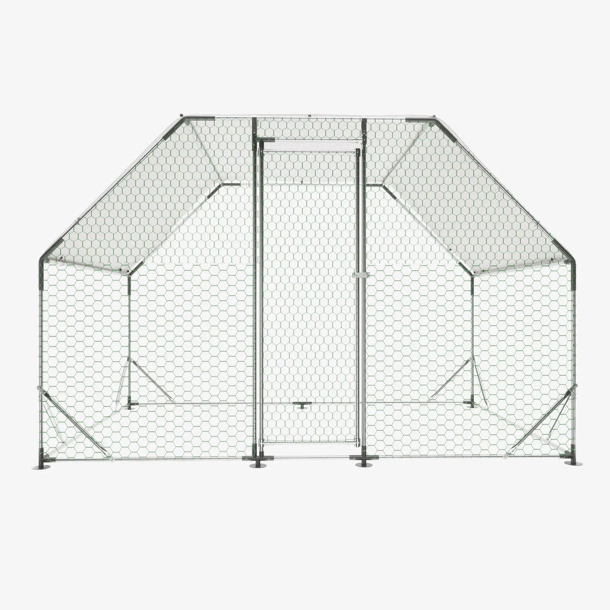 Seizeen Walk-In Chicken Coop Run for 6-8 Chickens, 10FT - Waterproof Galvanized Wire
