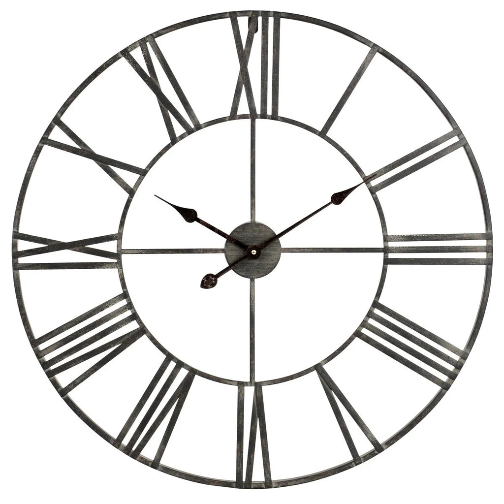 Round Metal Open-Frame Wall Clock
