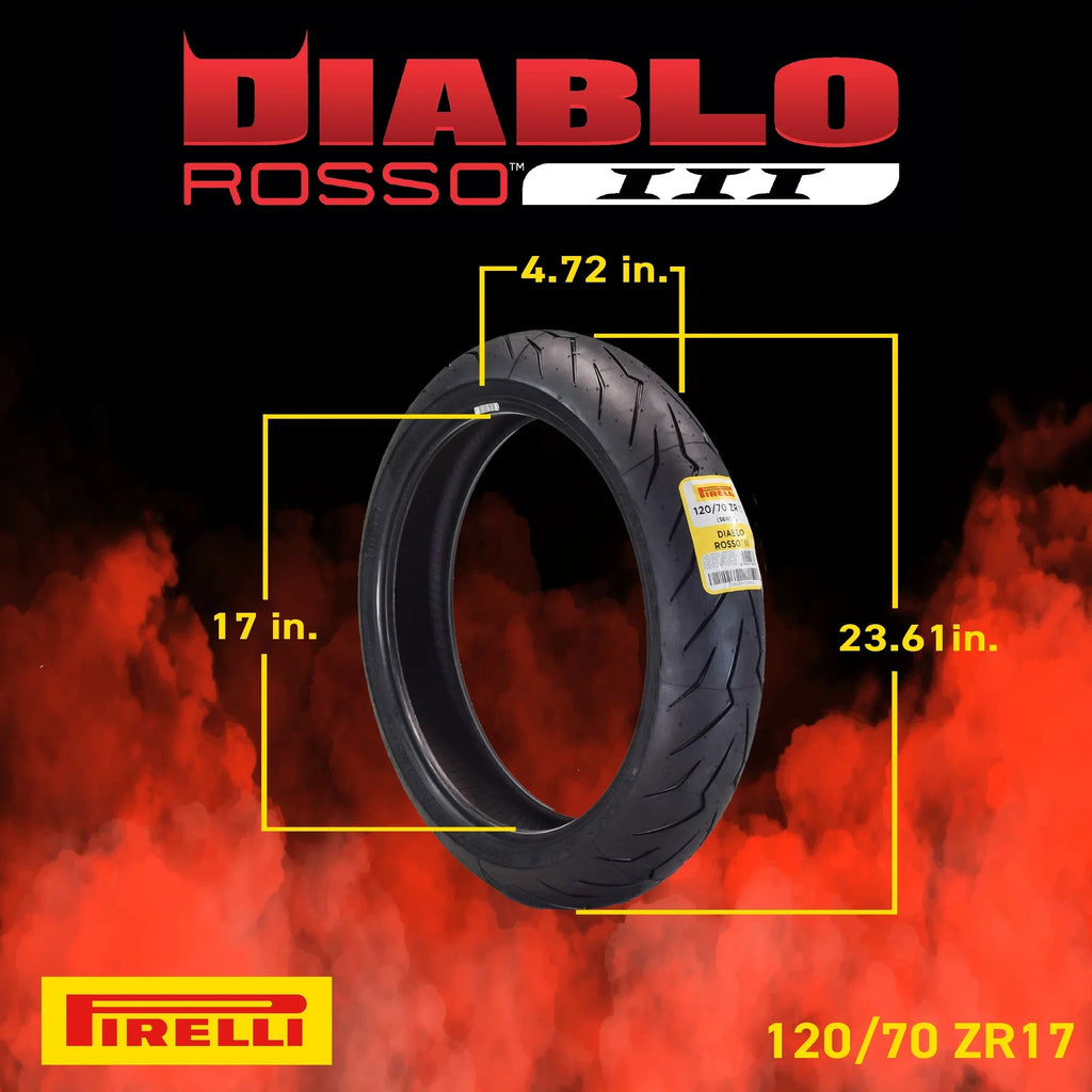 Pirelli Diablo Rosso III 120/70ZR17 Front And 240/45 ZR17 Rear Tires With Keychain