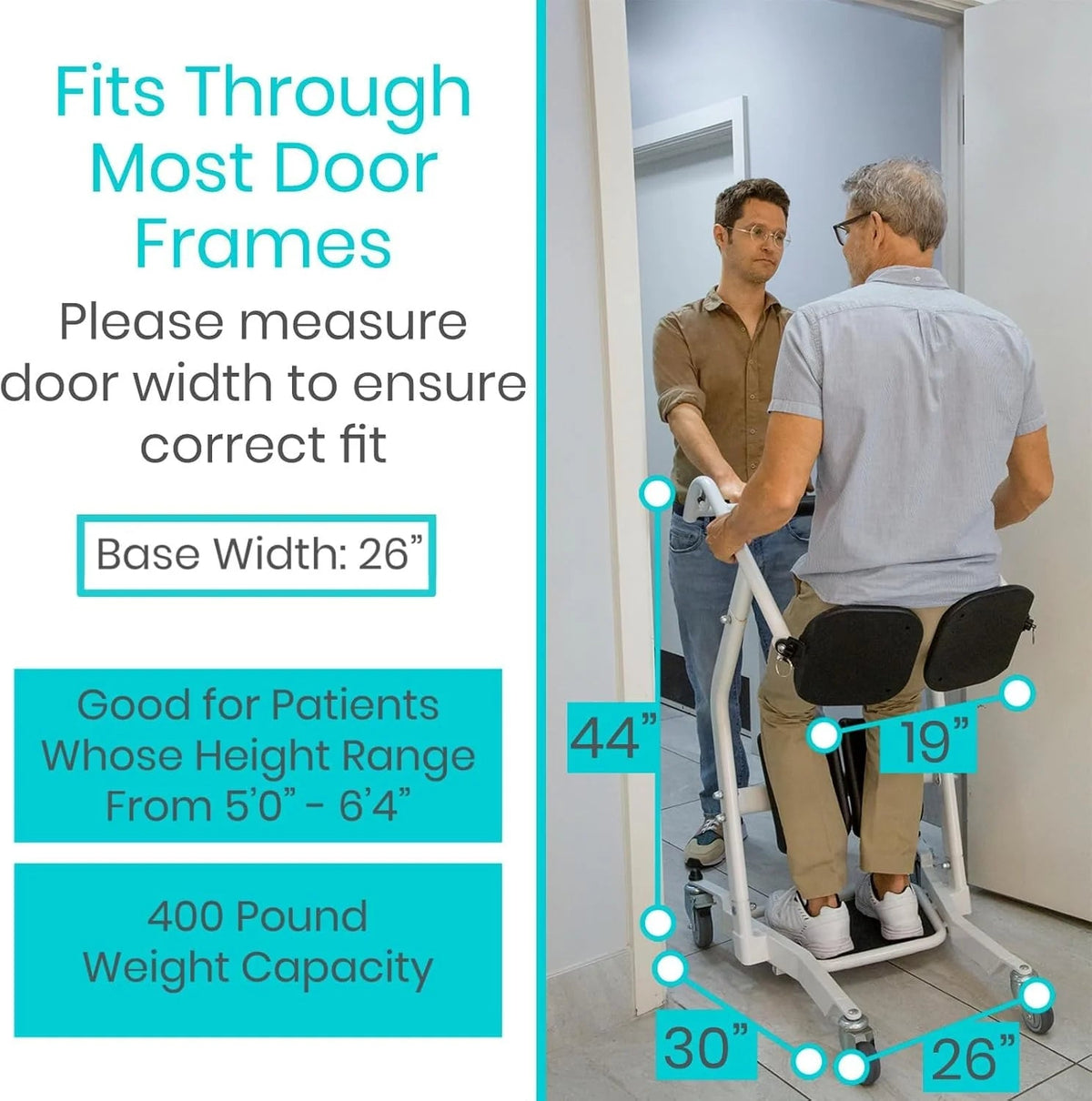 Vive Sit-to-Stand Patient Lift Transfer Aid, 400 lbs