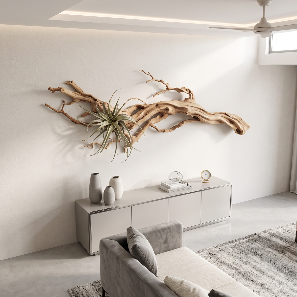 Tree Wall Art, Rustic 3D Wooden Branch Sculpture for Living Room Wall