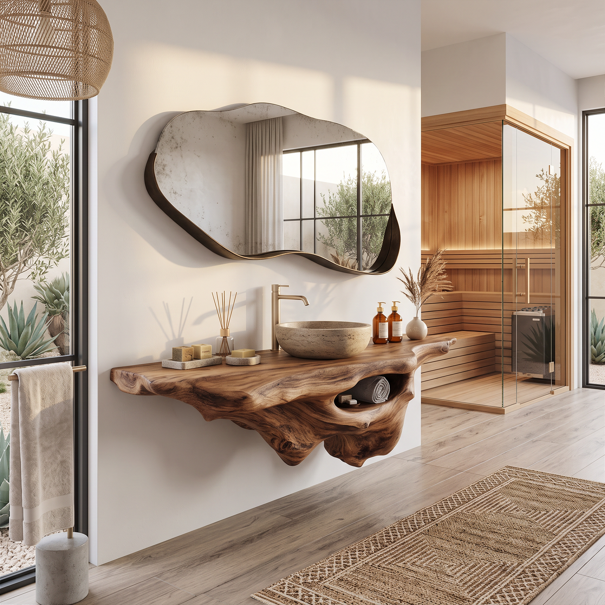 Farmhouse Bathroom Vanity, Solid Wood Sink Console for Remodels
