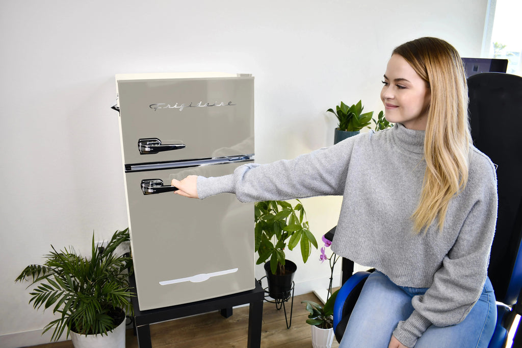 Frigidaire 3.1 Cu. Ft. 2-Door Retro Compact Refrigerator With Built-In Side Bottle Opener - Cream