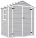Patiowell 6x4 FT Resin Outdoor Storage Shed With Floor - Light Gray