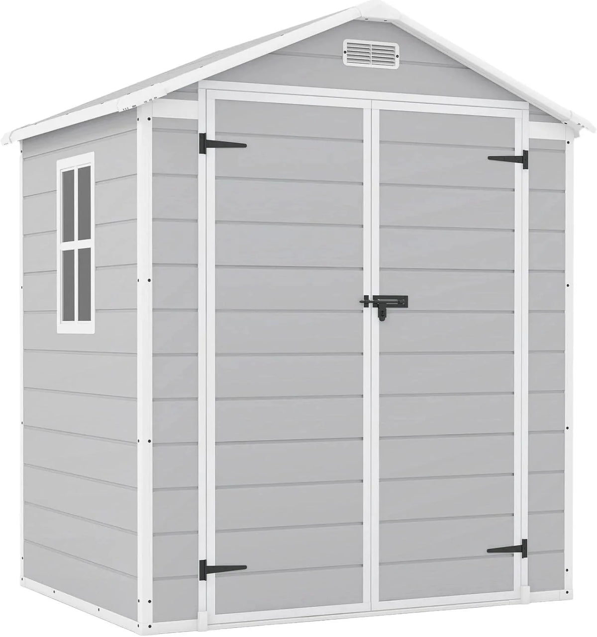 Patiowell 6x4 FT Resin Outdoor Storage Shed With Floor - Light Gray