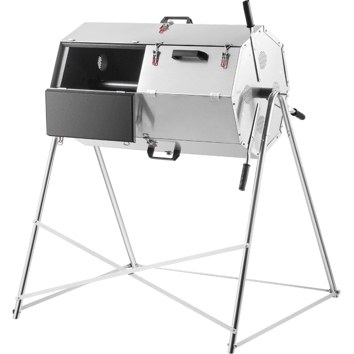 33 Gallon Steel Outdoor Dual-Chamber Compost Tumbler Bin