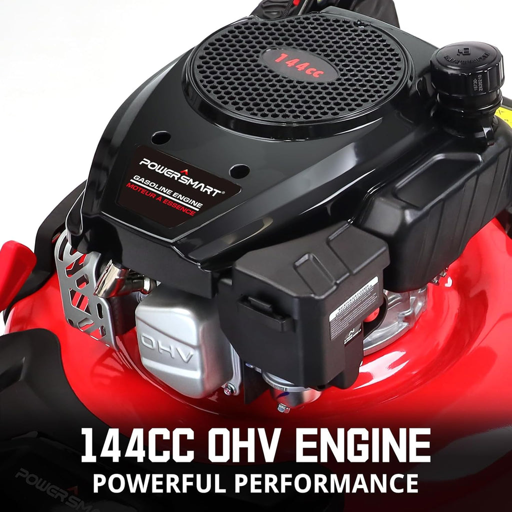 Gas-Powered Lawn Mower, 21-inch Steel Deck, 144cc 4-Cycle OHV Engine - 6-Position Cutting Height